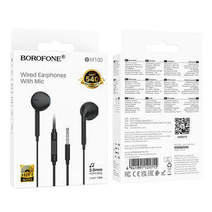 Borofone Universal 3.5mm Wired Earphones with Microphone and Volume Control