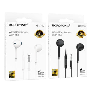 Borofone Universal 3.5mm Wired Earphones with Microphone and Volume Control