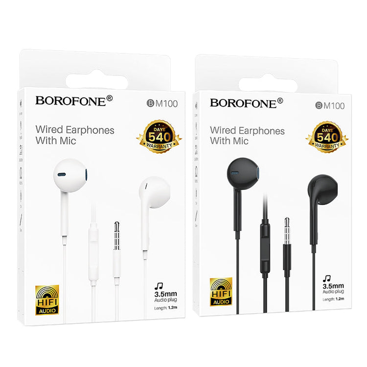 Borofone Universal 3.5mm Wired Earphones with Microphone and Volume Control