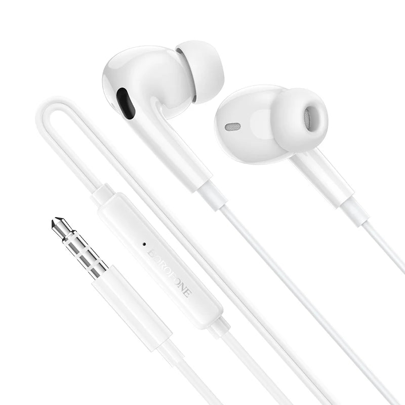 Borofone Pro 3.5mm Universal Wired Earphones with Microphone, Comfortable Fit