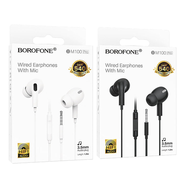 Borofone Pro 3.5mm Universal Wired Earphones with Microphone, Comfortable Fit
