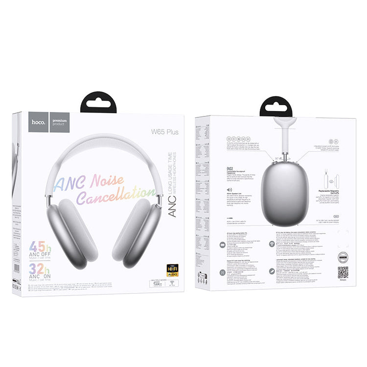 Hoco Wireless Bluetooth Headphones with Active Noise Cancellation and 45-Hour Battery