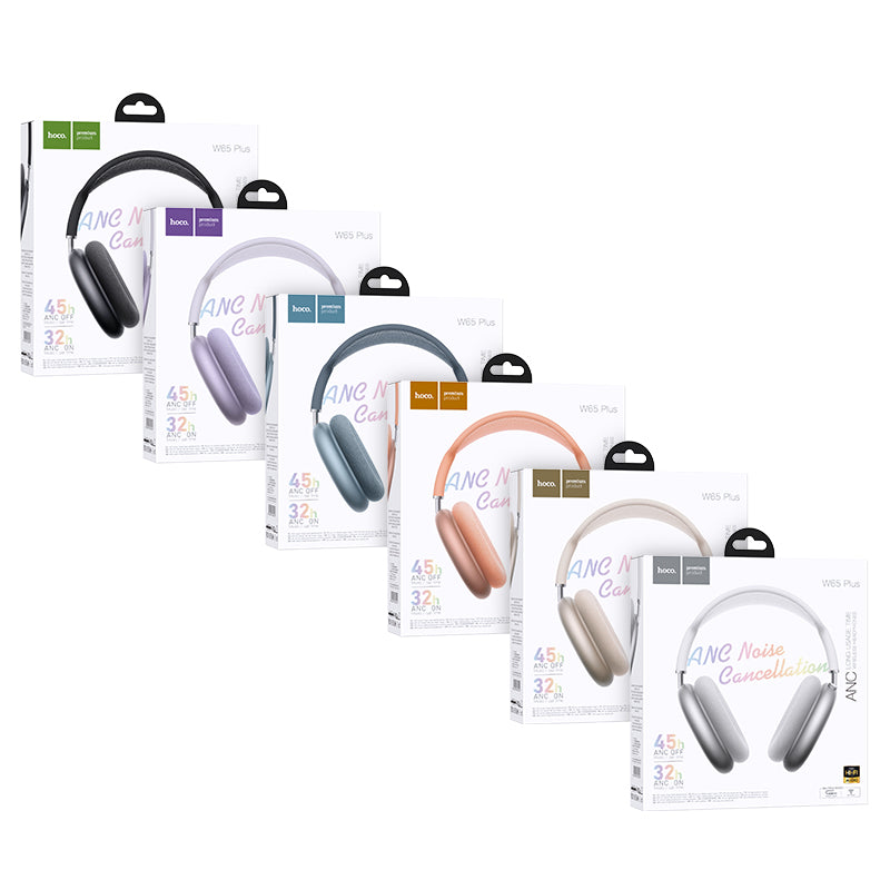 Hoco Wireless Bluetooth Headphones with Active Noise Cancellation and 45-Hour Battery
