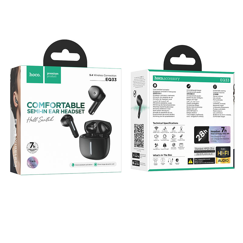 Hoco Wireless Bluetooth Earbuds with Touch Controls and App Connectivity
