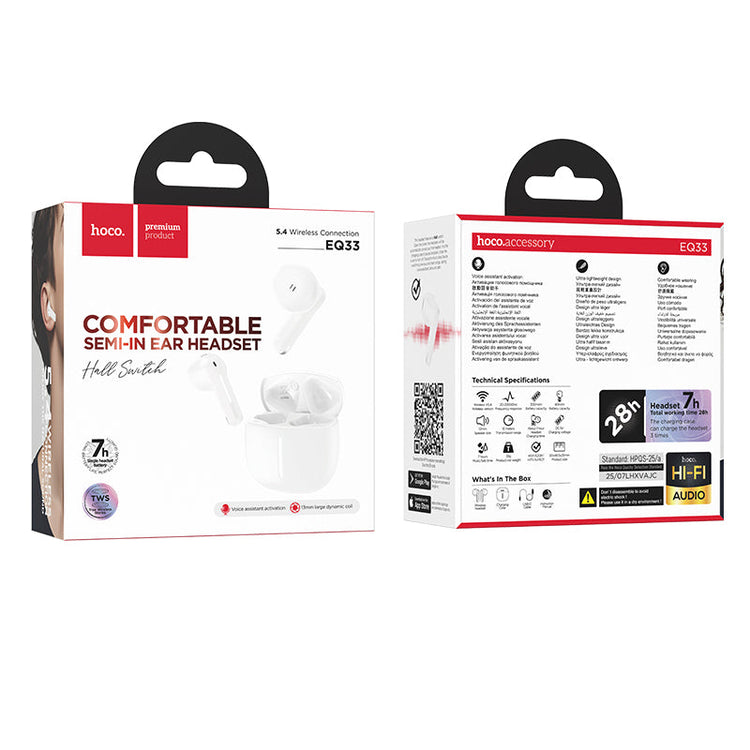 Hoco Wireless Bluetooth Earbuds with Touch Controls and App Connectivity