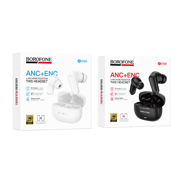 Borofone True Wireless ANC+ENC Bluetooth Earbuds with 27 Hour Total Playback