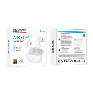 Borofone True Wireless ANC+ENC Bluetooth Earbuds with 27 Hour Total Playback