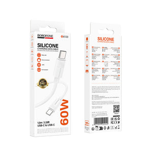 Borofone Silicone USB-C to USB-C 60W Fast Charging Cable for Phones and Tablets