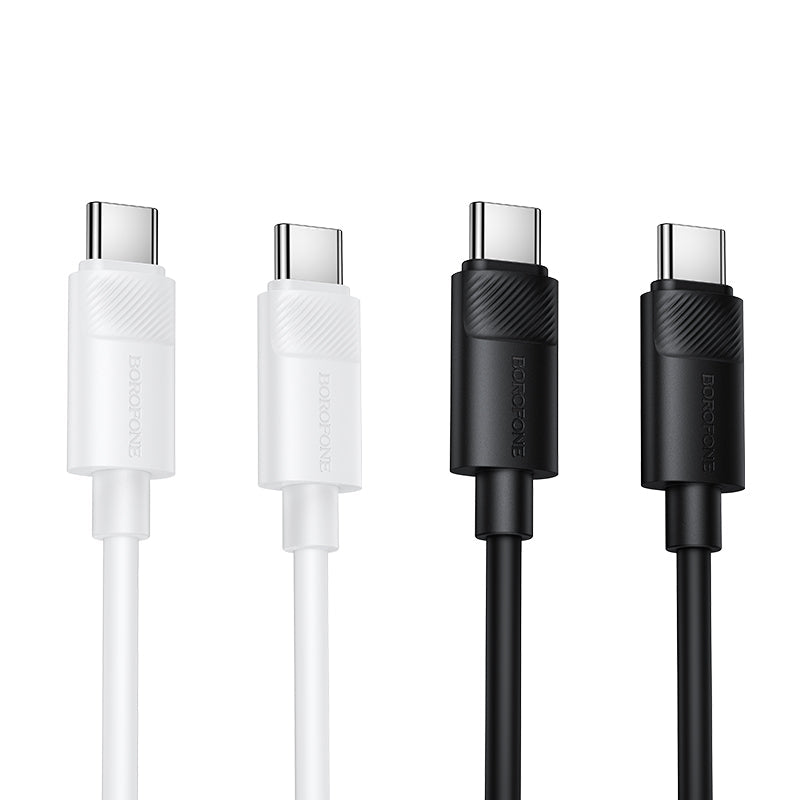 Borofone Silicone USB-C to USB-C 60W Fast Charging Cable for Phones and Tablets