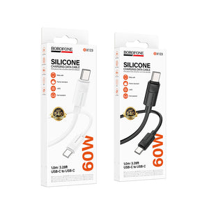 Borofone Silicone USB-C to USB-C 60W Fast Charging Cable for Phones and Tablets