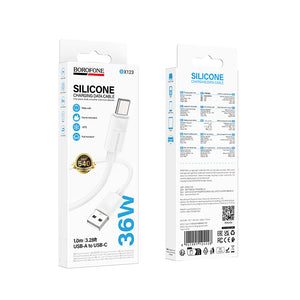 Borofone Silicone USB-C to USB-C 60W Fast Charging Cable for Phones and Tablets