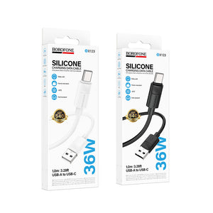 Borofone Silicone USB-C to USB-C 60W Fast Charging Cable for Phones and Tablets