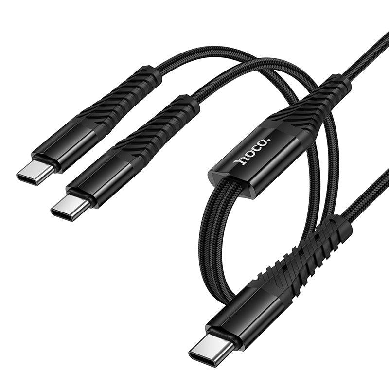 Hoco 2-in-1 USB-C to USB-C and Lightning Charging Cable for Two Devices