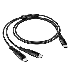Hoco 2-in-1 USB-C to USB-C and Lightning Charging Cable for Two Devices