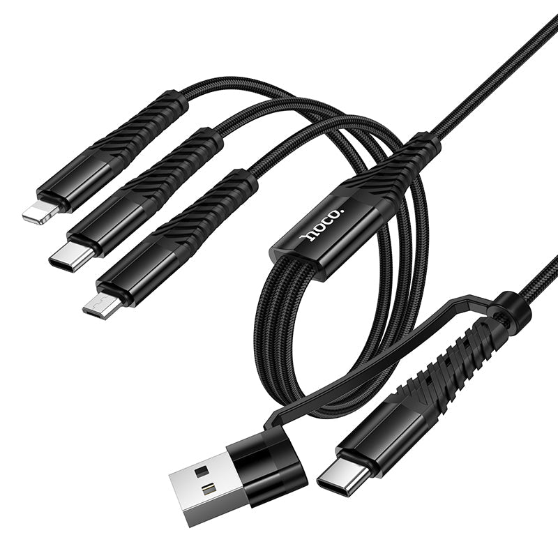 Hoco 3-in-1 Charging Cable with USB-C, Lightning and Micro-USB Connectors