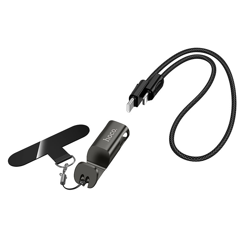 Hoco Wearable Lanyard PD30W Lightning Charging Cable, Compact 35cm Length