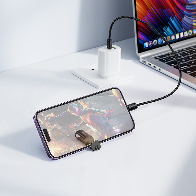 Hoco Wearable Lanyard PD30W Lightning Charging Cable, Compact 35cm Length