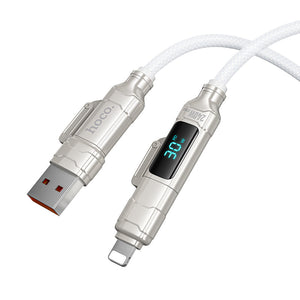 Hoco 240W 4-in-1 Fast Charging Cable with USB-C, Lightning and Digital Display