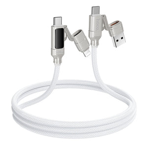 Hoco 240W 4-in-1 Fast Charging Cable with USB-C, Lightning and Digital Display