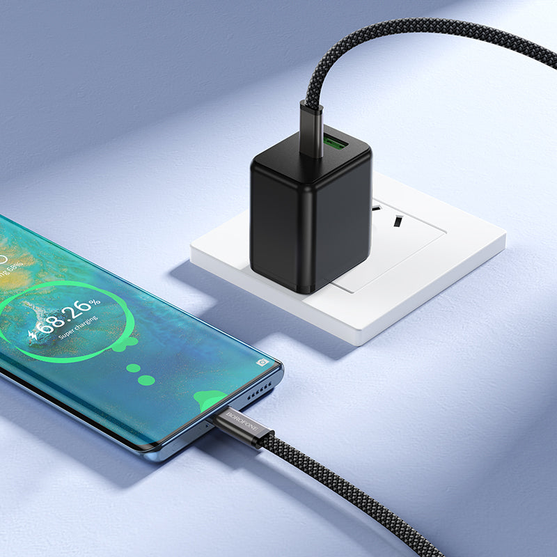 Borofone Slim USB-C to USB-C 60W Fast Charging Data Cable for Phones and Tablets