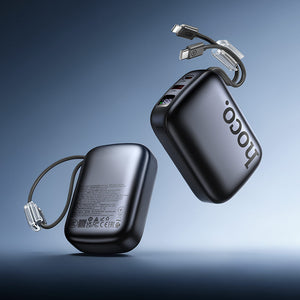 Hoco 20000mAh Power Bank with 2 Built-In Cables 22.5W PD20W Fast Charging Portable Charger