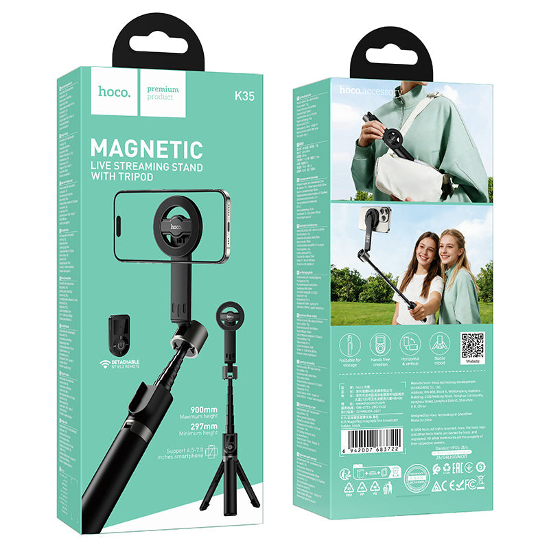 Hoco 90cm MagSafe Magnetic Selfie Stick and Tripod with Bluetooth Remote