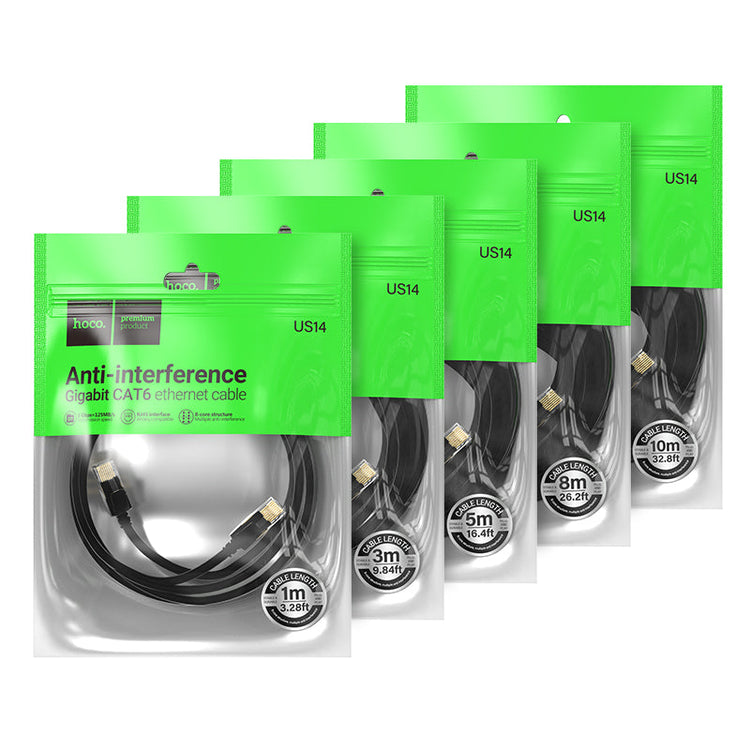 Hoco 1M Cat 6 Gigabit Ethernet Cable for Routers, PCs and Smart TVs