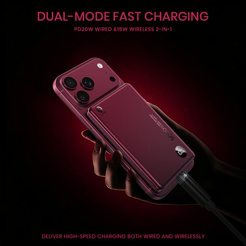 LITO 5000mAh Ultra Thin MagSafe Magnetic Power Bank Portable Wireless Charger