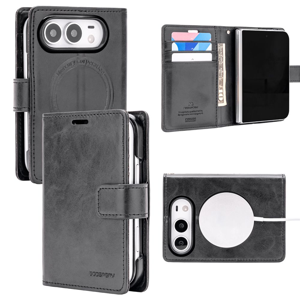 Goospery Mercury iPhone Duo Blue Moon Diary Wallet Flip Case Black