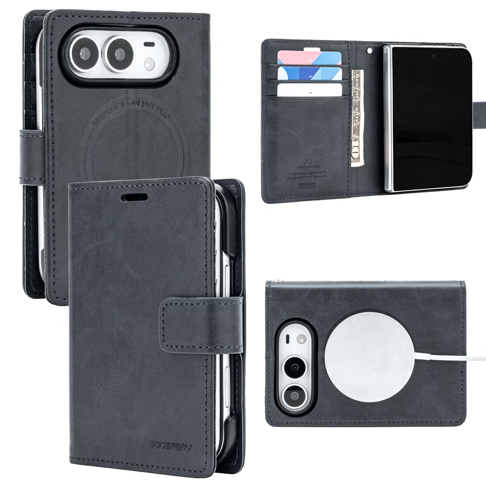 Goospery Mercury iPhone Duo Blue Moon Diary Wallet Flip Case Navy
