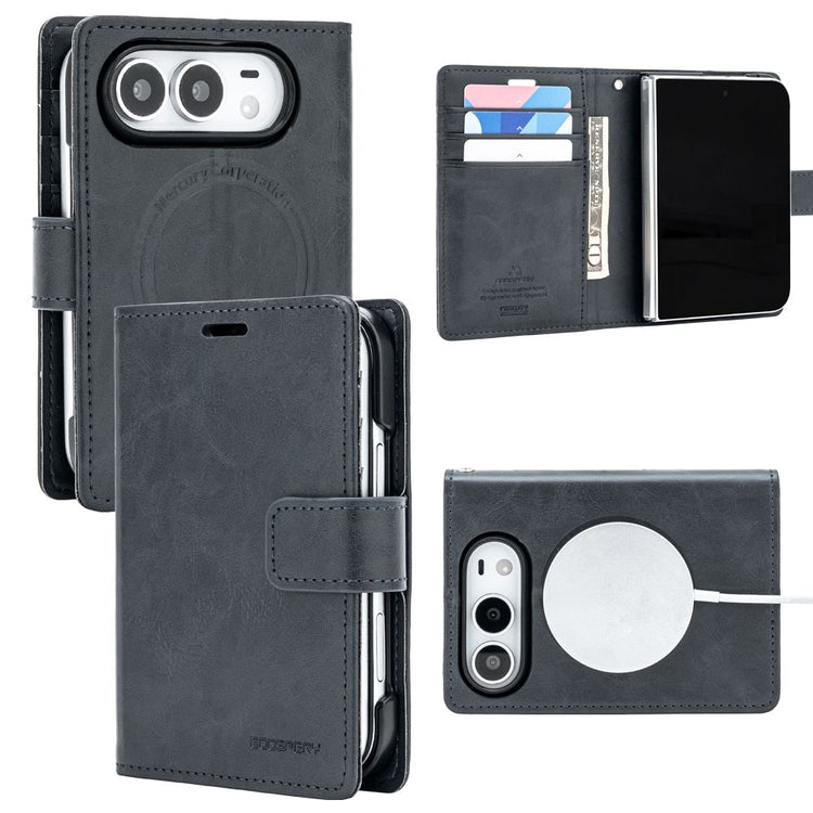 Goospery Mercury iPhone Duo Blue Moon Diary Wallet Flip Case Navy