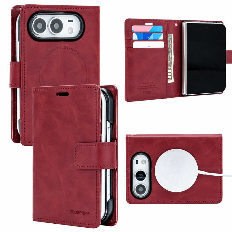 Goospery Mercury iPhone Duo Blue Moon Diary Wallet Flip Case Wine