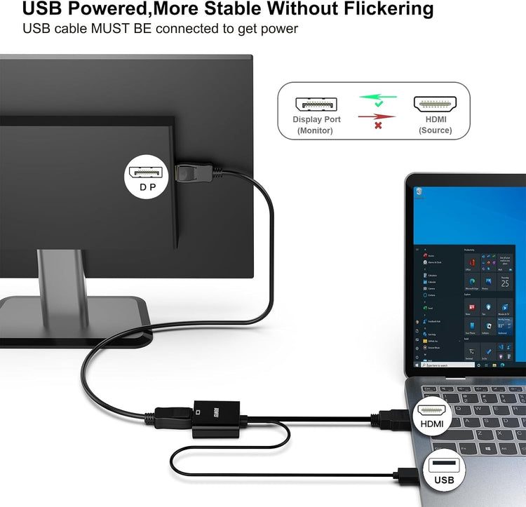 BENFEI HDMI to DisplayPort Adapter 4K 60Hz