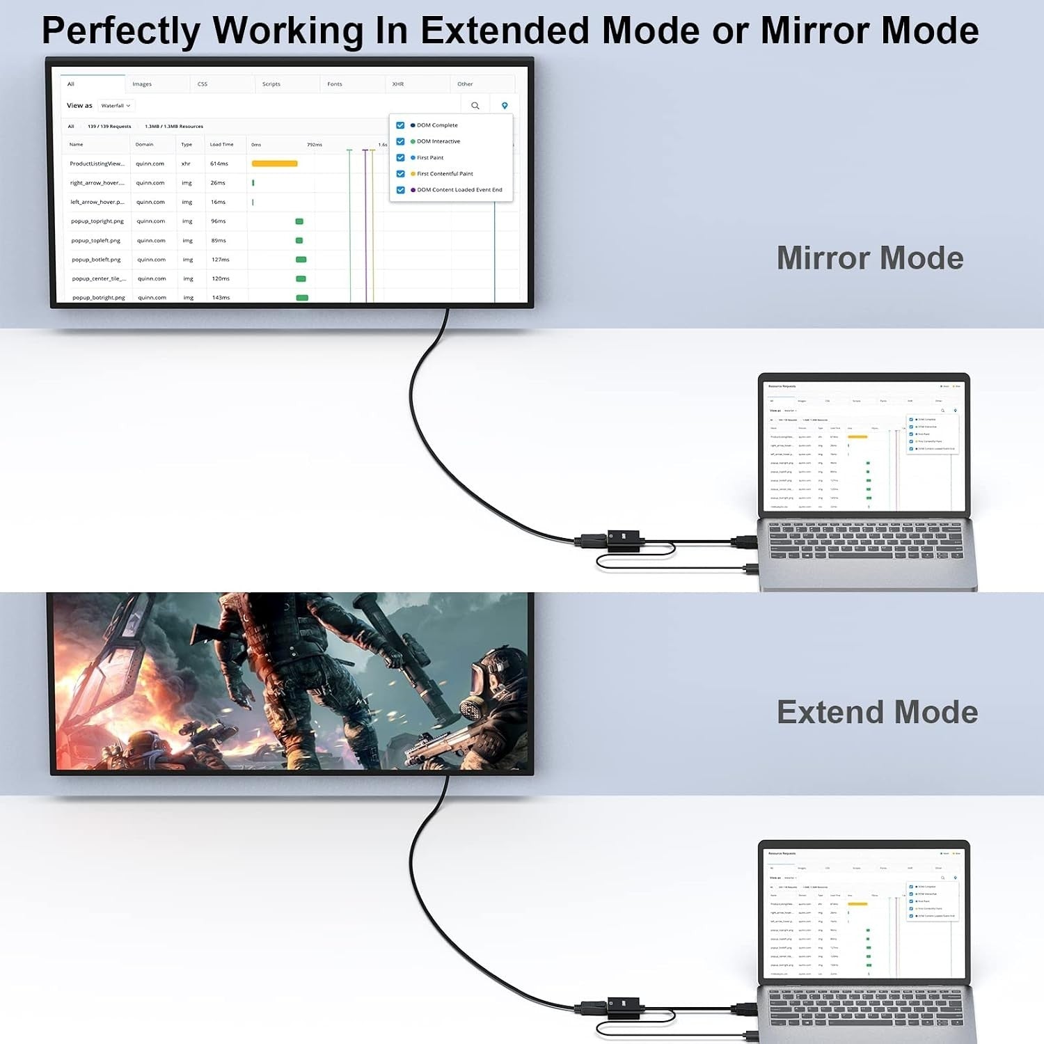 BENFEI HDMI to DisplayPort Adapter in use