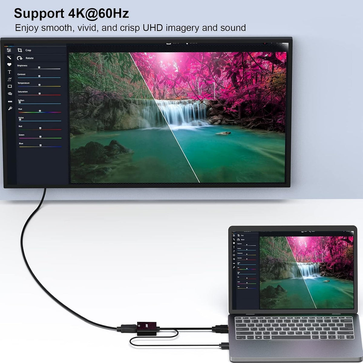 BENFEI HDMI to DisplayPort Adapter in use
