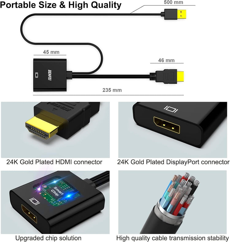 BENFEI HDMI to DisplayPort Adapter details