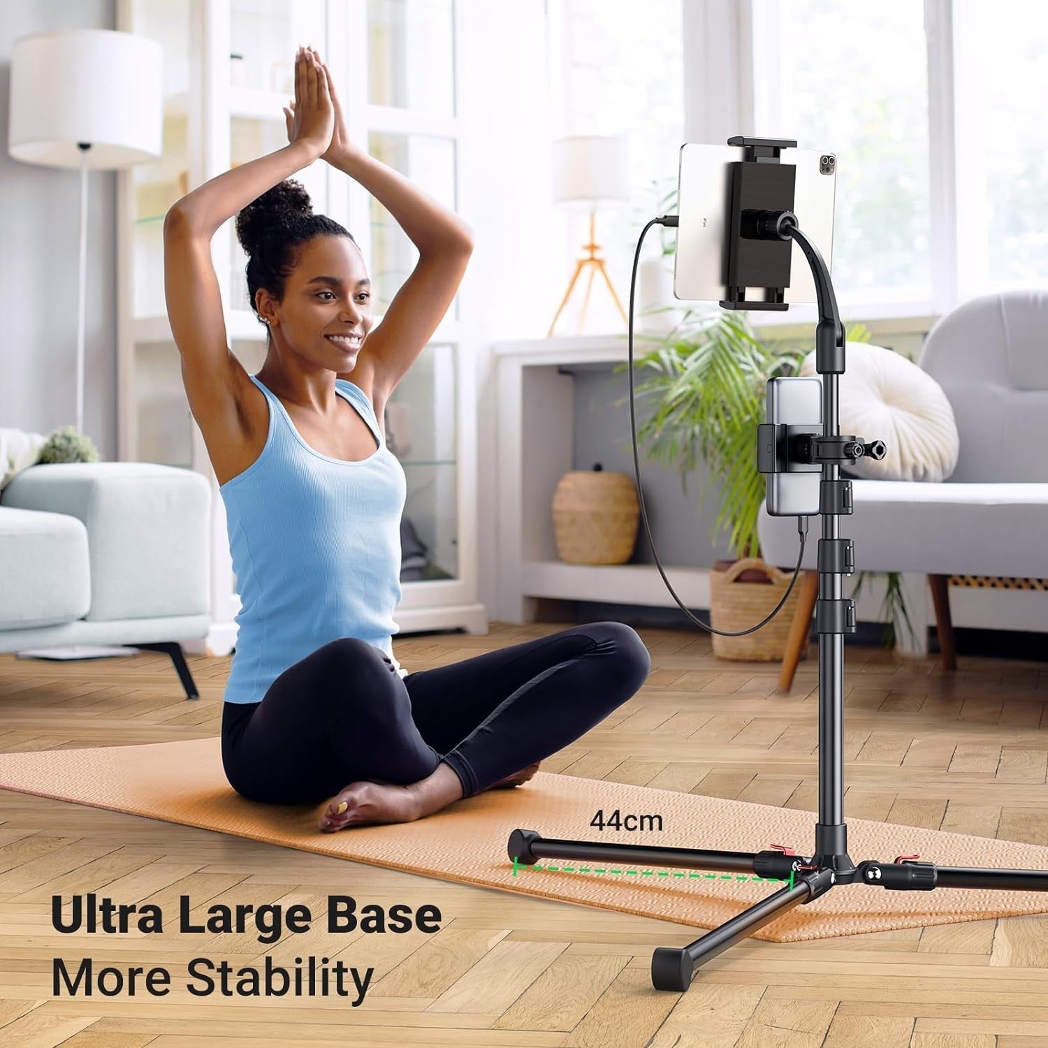 UGREEN 2 in 1 Tablet Phone Tripod Extendable Adjustable Selfie Stick Stand - 1.7M