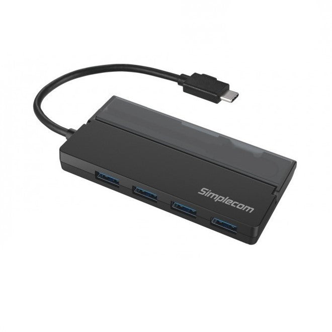 Simplecom USB-C to 4 Port USB-A Hub USB 3.2 Gen1 with Cable Storage