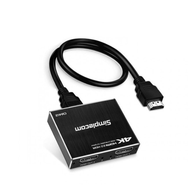 Simplecom HDMI 2.0 1x2 Splitter 1 IN 2 Out 4K@60Hz Duplicator