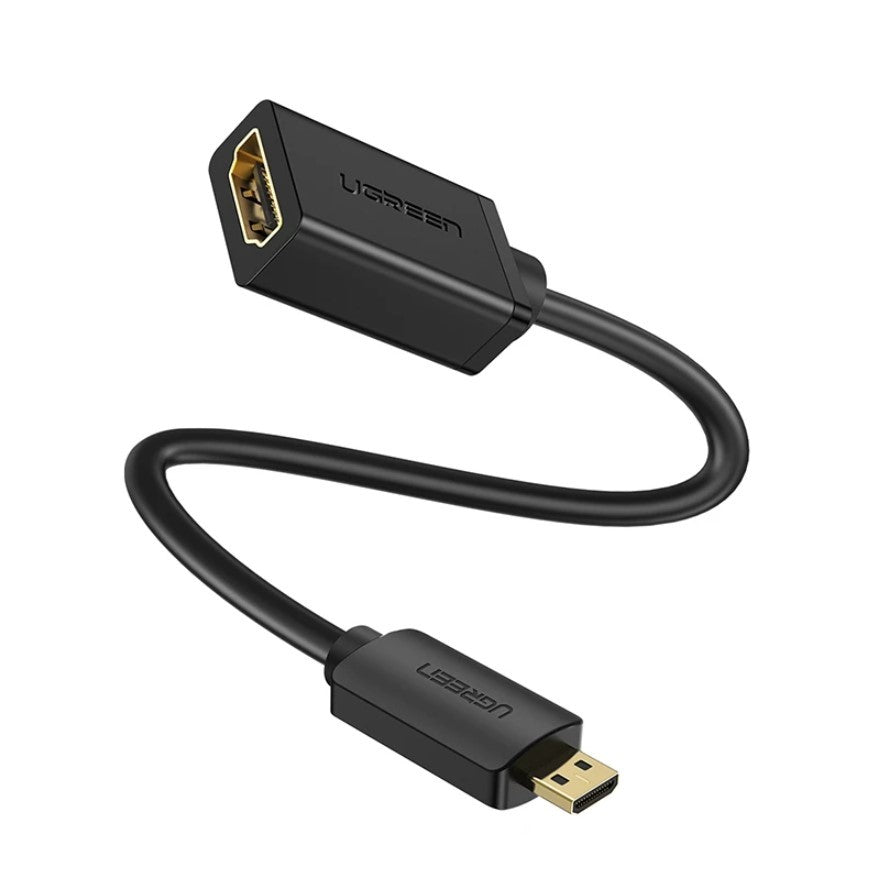 UGREEN Micro HDMI to HDMI Adapter Male to Female with Ethernet Type D to Type A HDMI 2.0 Cable Support 1080P 3D 4K@60Hz