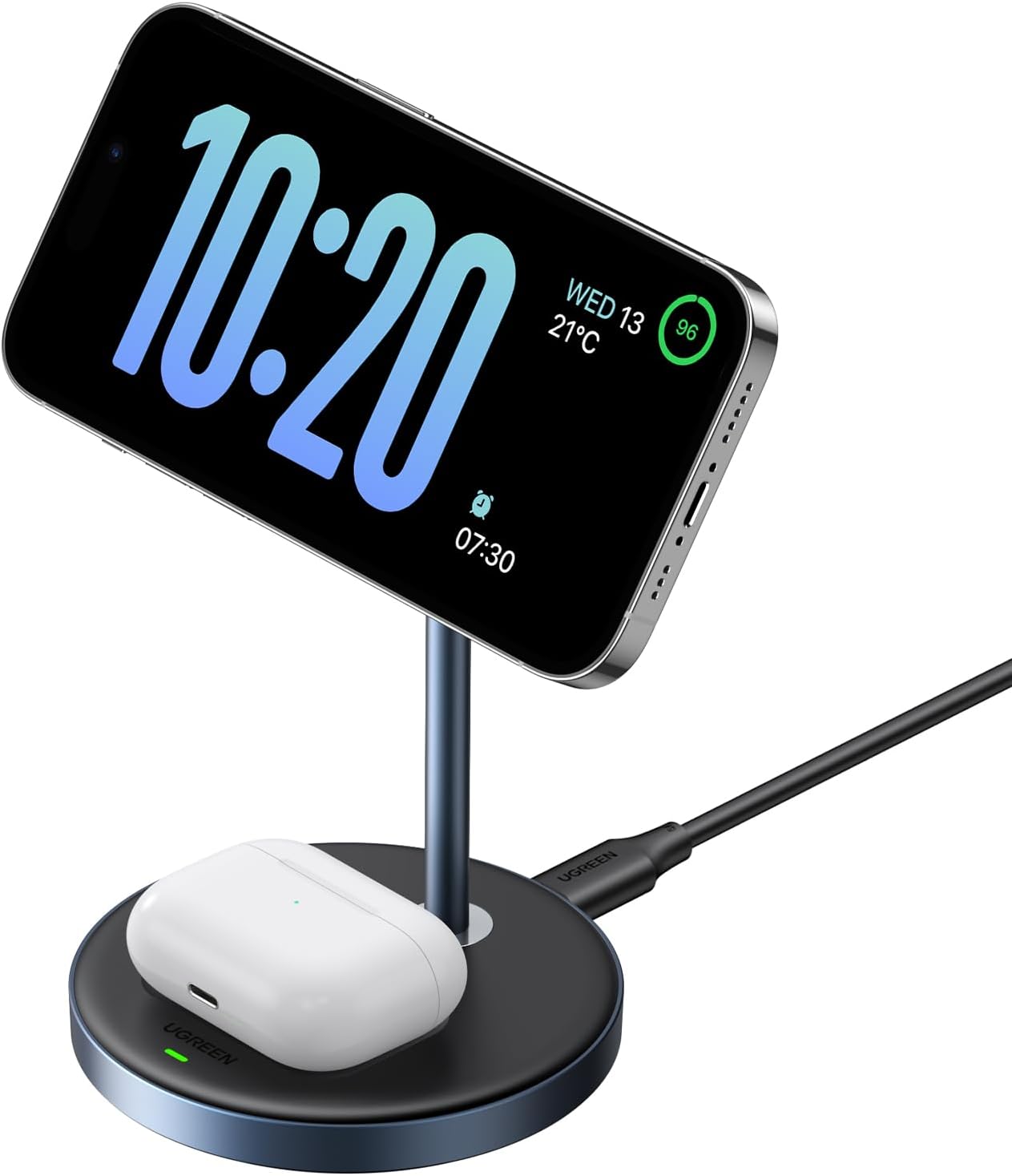 UGREEN Magsafe Magnetic Dock 15W 2 in 1 Fast Wireless Charger for iPhone 15/14/13/12 Series and AirPods Series