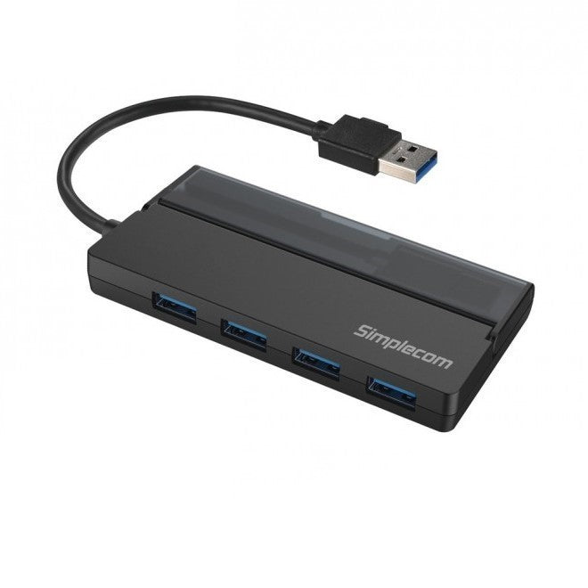 Simplecom 4 Port USB 3.2 Gen1 (USB 3.0) 5Gbps Hub with Cable Storage