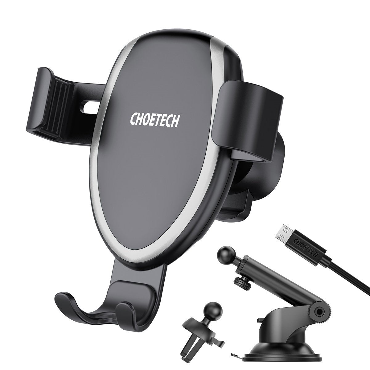 Choetech 2 in 1 7.5W Wireless Charging Car Mount Phone Gravity Holder