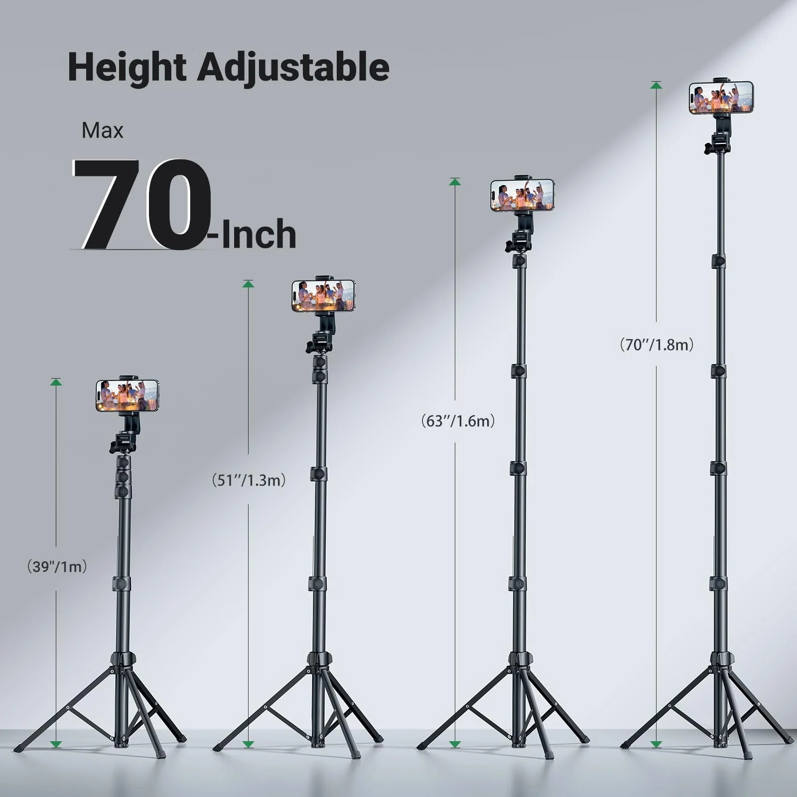 UGREEN Tripod Extendable Portable Bluetooth Selfie Stick Stand Aluminium Tripod - 1.7M