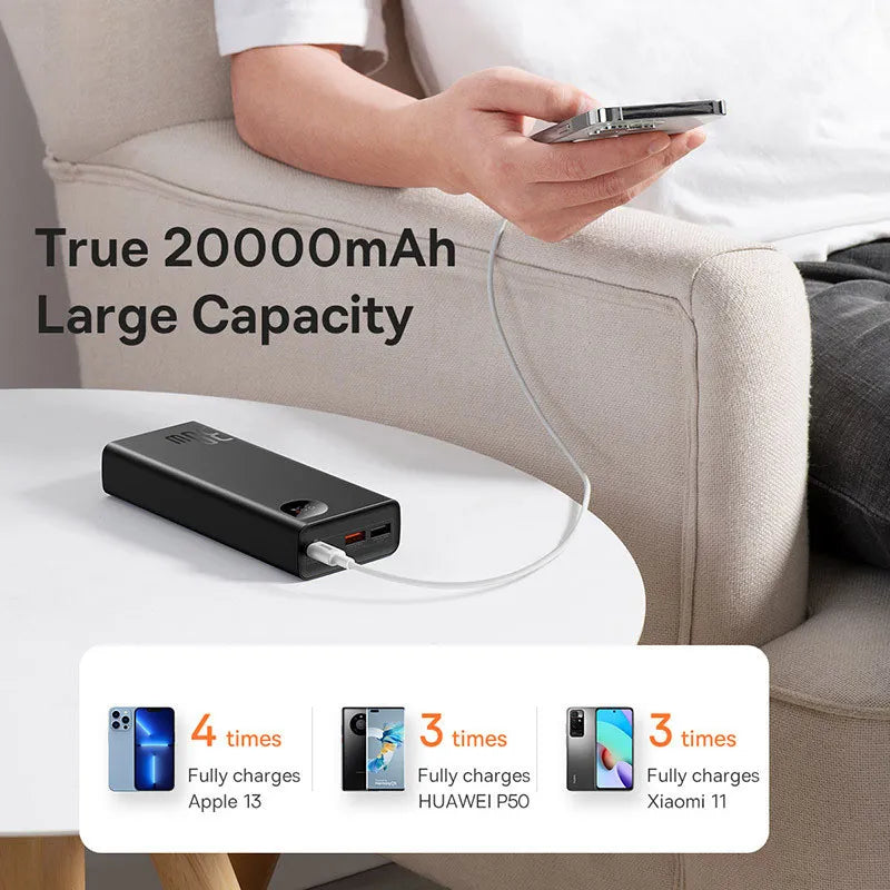 Baseus Adaman2 30W 20000mAh PD Fast Charging Portable Power Bank VOOC