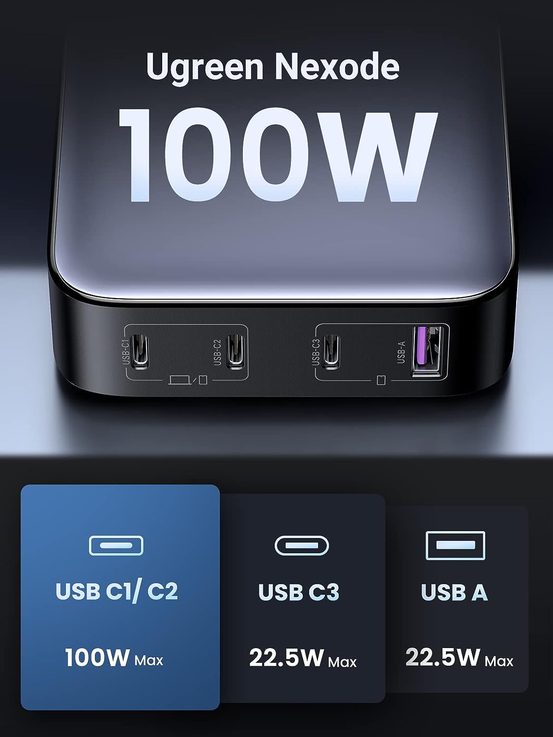 Ugreen Nexode 200W USB C GaN Charger-6 Ports Desktop Charger