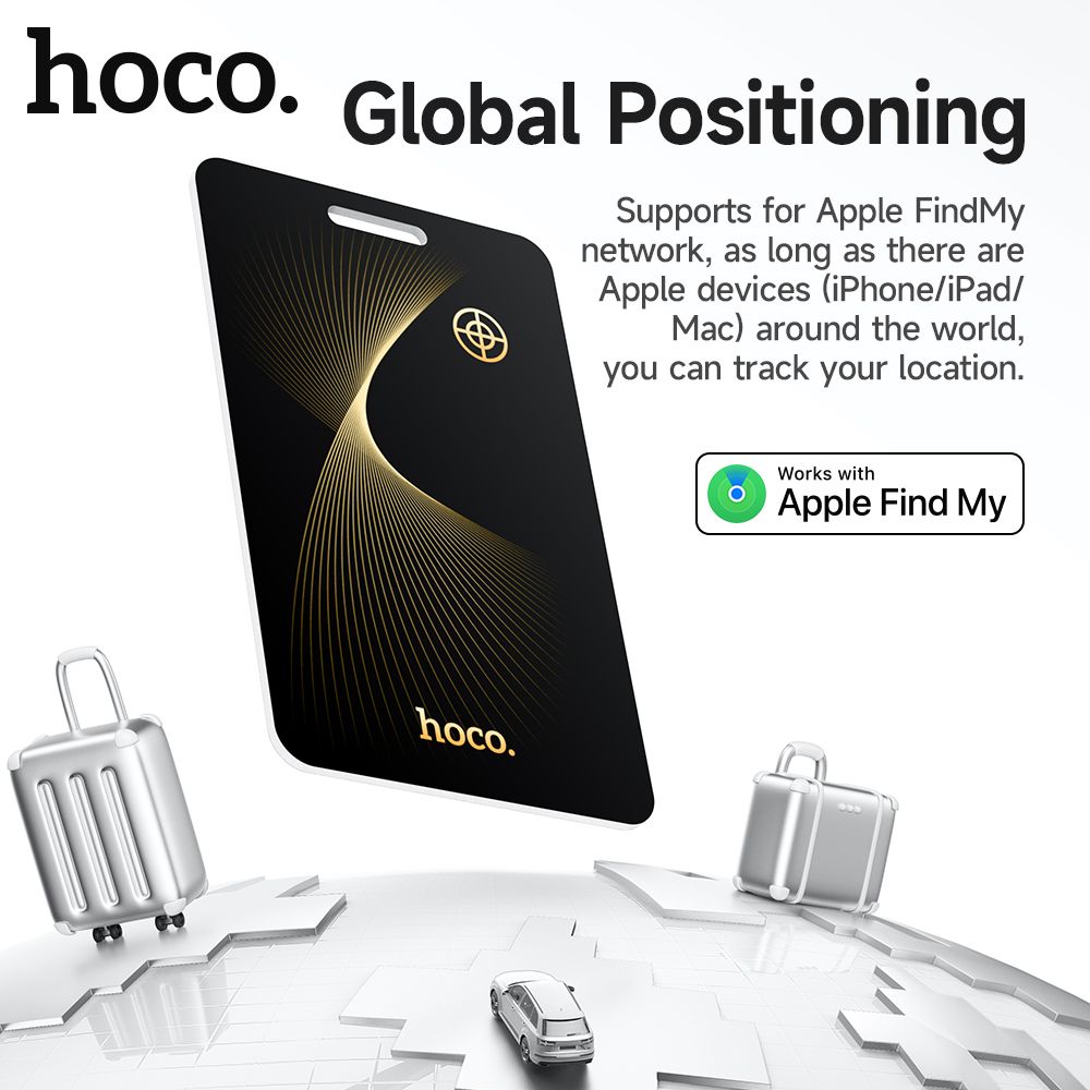 Hoco E92 Bluetooth Tracker Card Wallet Finder Anti-Lost Device Wireless Charging