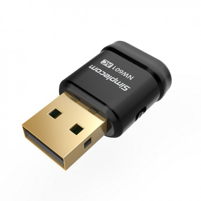 Simplecom NW601 Wi-Fi 5 AC600 Mini Dual Band Wireless USB Adapter