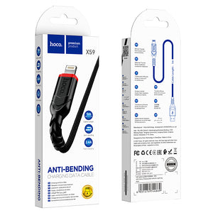 Hoco USB-A to Lightning Charging Cable Nylon Braided Fast Charging Data Sync X59