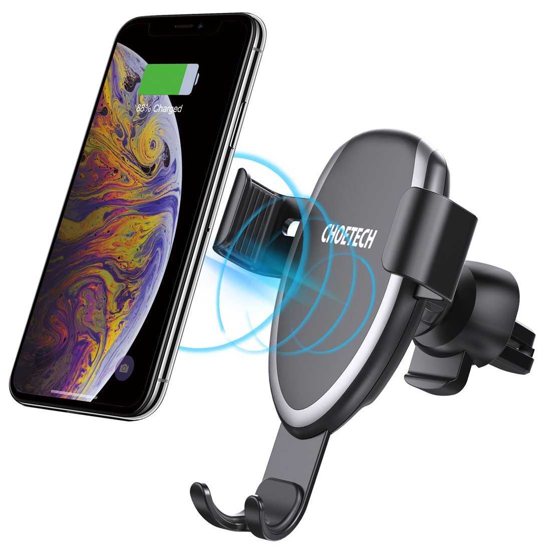 Choetech 2 in 1 7.5W Wireless Charging Car Mount Phone Gravity Holder